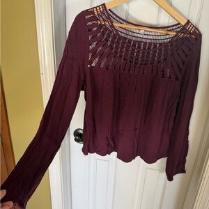 Aeropostale Maroon Long Sleeve Blouse